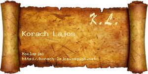 Korach Lajos névjegykártya